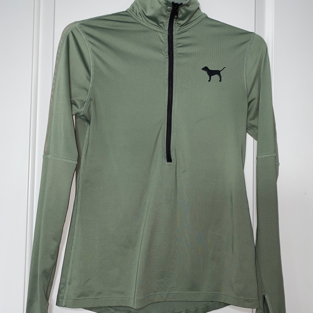 light green halfzip victoria's secret PINK jacket